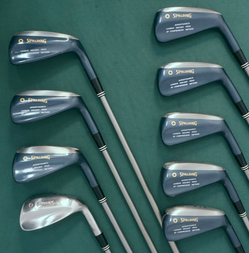 Collectors Set of 9 x Spalding X=EX Irons 3-SW Stiff Graphite Shafts