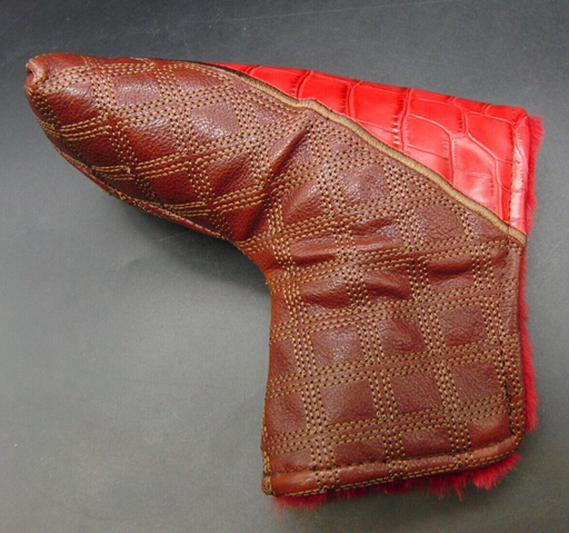 Luxury PSYKO GOLF Croc-Effect Quilted Genuine Leather Putter Embossed Head Cover