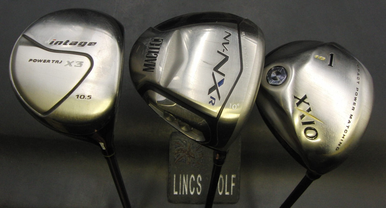 Set of 3 x Drivers Mizuno Intage & Macgregor NV-NX & Srixon XXIO Regular