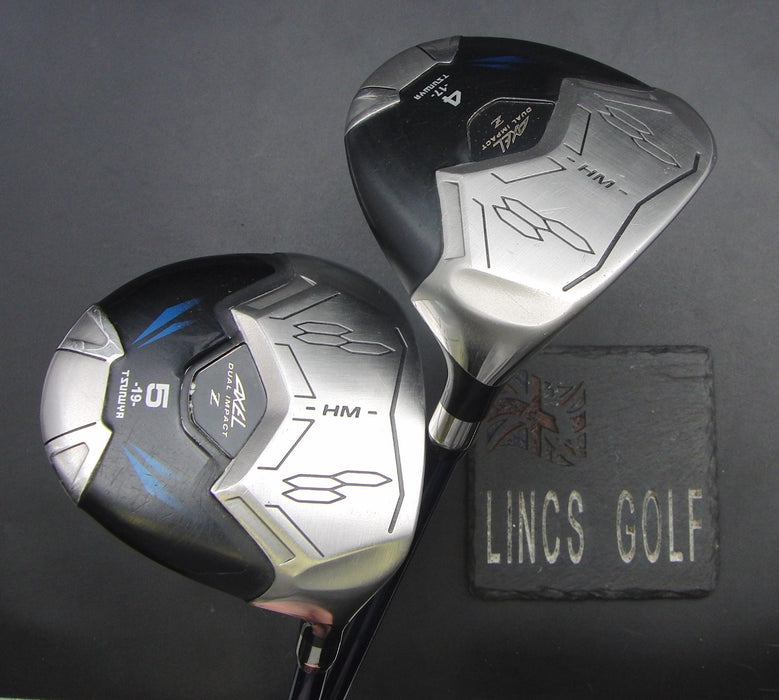 Set of 2 Tsuruya Axel Dual Impact Z HM 17° 4 & 19° 5 Wood Regular Graphite Shaft