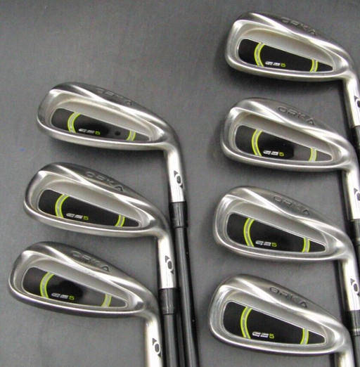 Set of 7 x ORKA GS5 Irons 4-PW Stiff Graphite Shafts Lamkin Grips