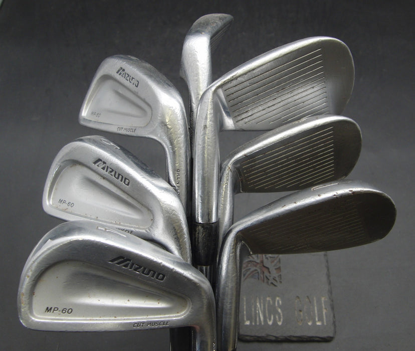 Set of 7x Mizuno MP-60 Cut Muscle 4-PW Irons Regular Steel Shafts