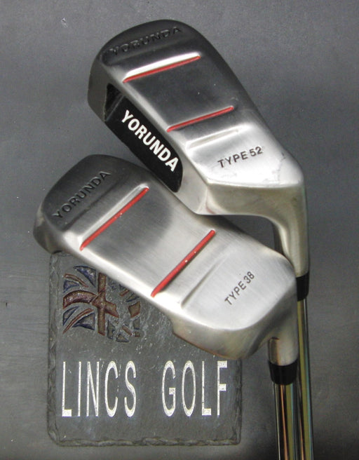 Set of 2 Yorunda Type 38 & 52 Wedges Regular Steel Shafts Black Grips