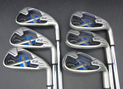 Set of 6x Callaway X22 5-PW Irons Stiff Steel Shafts Callaway Grips