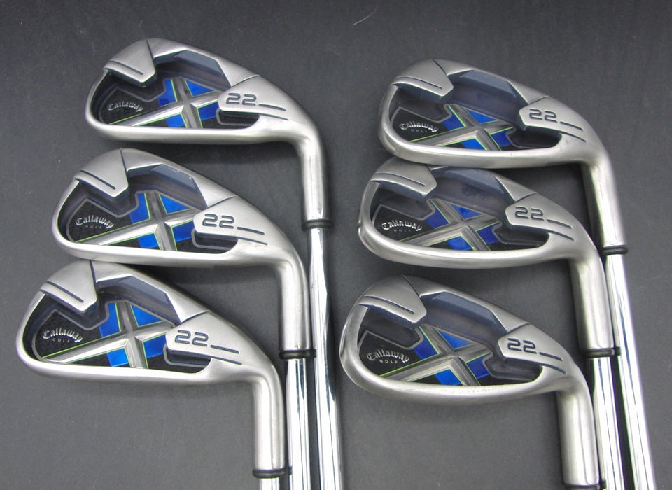 Set of 6x Callaway X22 5-PW Irons Stiff Steel Shafts Callaway Grips