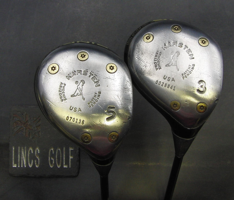 Set of 2 Ping Karsten 3+5 Woods Regular Graphite Shafts Izanahi Studio Grips