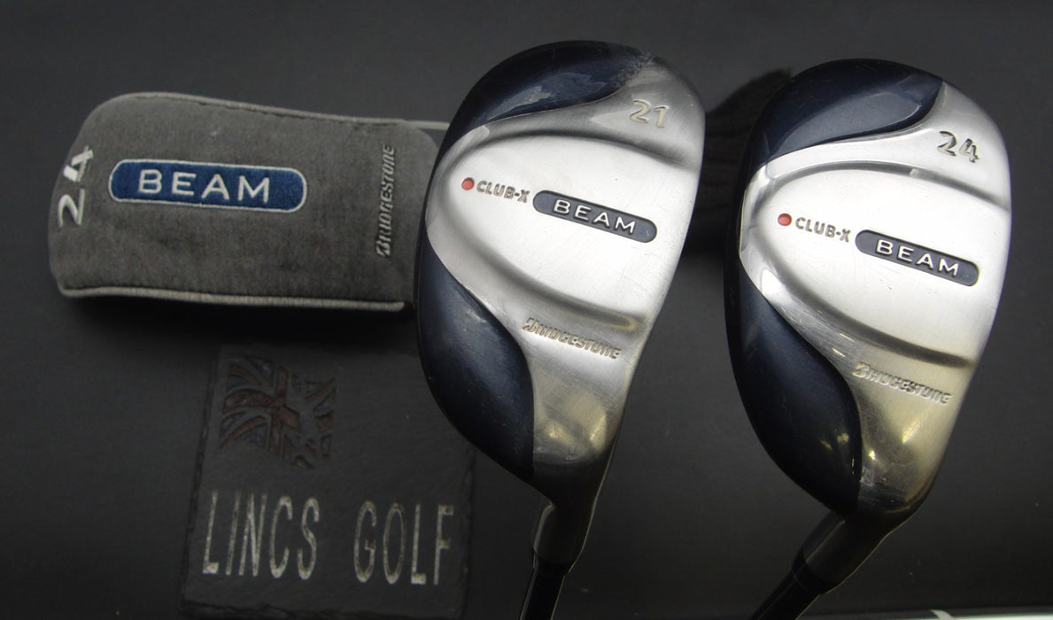 Set of 2 Bridgestone Club-X Beam 21° + 24° Hybrids Stiff Graphite Shafts