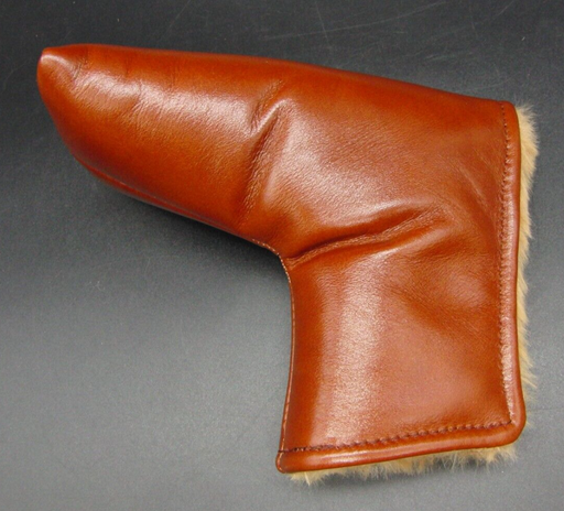 Luxury PSYKO GOLF Brown Genuine Leather Putter Embossed Head Cover