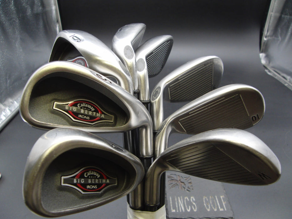 Set of 8x Callaway Big Bertha 2002 Irons 4-10+PW Regular Graphite Shafts*