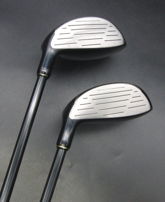 Set of 2 PRGR Speed Hit Splash Sole 3+5 Woods Regular Graphite Shafts PRGR Grips