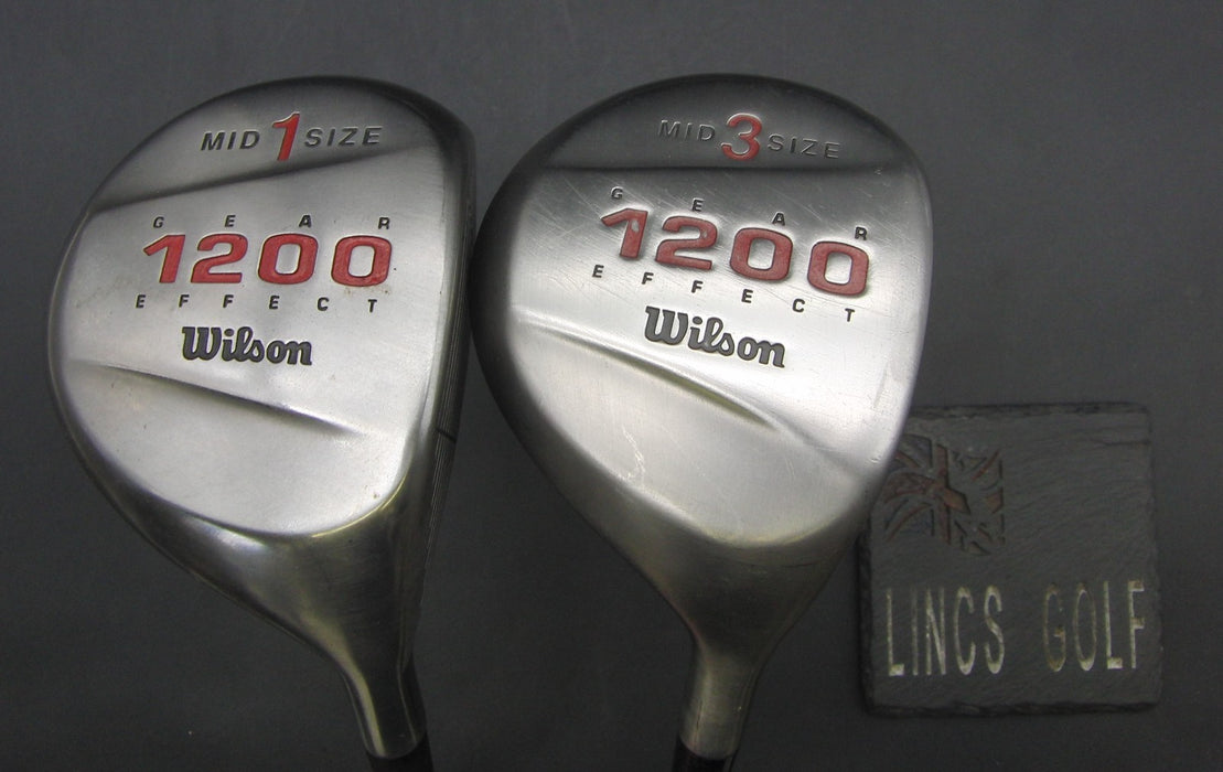 Set of 2 Wilson 1200 Gear Effect Driver + 3 Wood Regular Steel Shafts