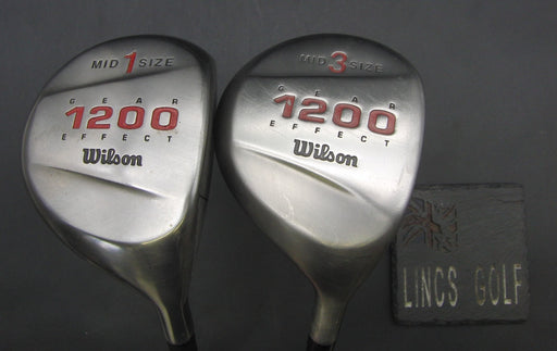Set of 2 Wilson 1200 Gear Effect Driver + 3 Wood Regular Steel Shafts