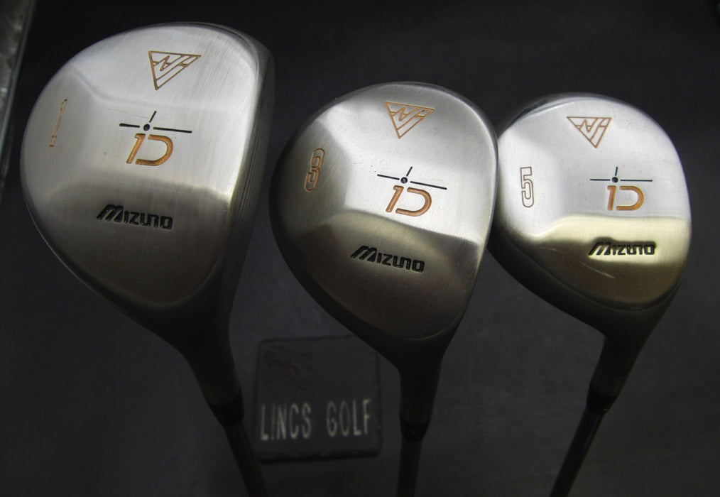 Set of 3 Mizuno iD 1,3 & 5 Woods Regular Steel Shafts Mizuno Grips