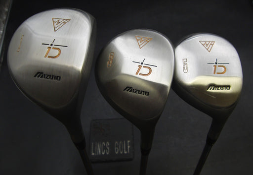 Set of 3 Mizuno iD 1,3 & 5 Woods Regular Steel Shafts Mizuno Grips