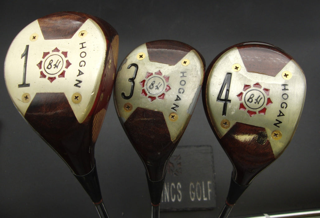 Set of 3 Ben Hogan Driver & 3+4 Woods Regular Steel Shafts Ben Hogan Grips*