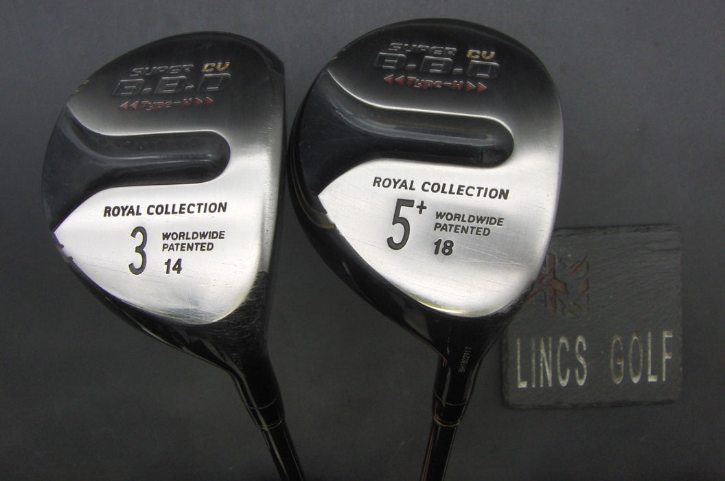 Set of 2 Royal Collection Super CV BBD Type H 14° 3 Wood + 18° 5 Wood