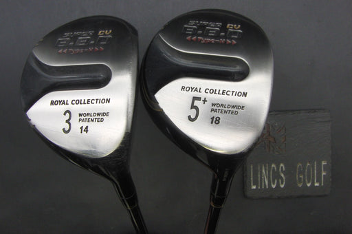 Set of 2 Royal Collection Super CV BBD Type H 14° 3 Wood + 18° 5 Wood