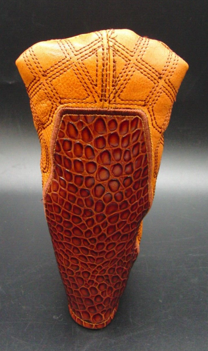 Luxury PSYKO GOLF Croc-Effect Quilted Genuine Leather Putter Embossed Head Cover