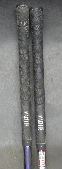 Set of 2 Macgregor Mactec NVG 15° 3 +21° 7 Woods Stiff Graphite Shafts