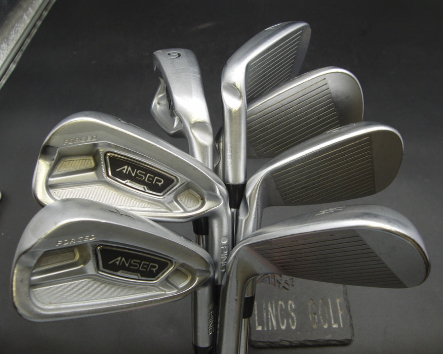 Set of 7x Ping Anser 2014 Black Dot Irons 4-PW Stiff Steel Shafts STM Grips