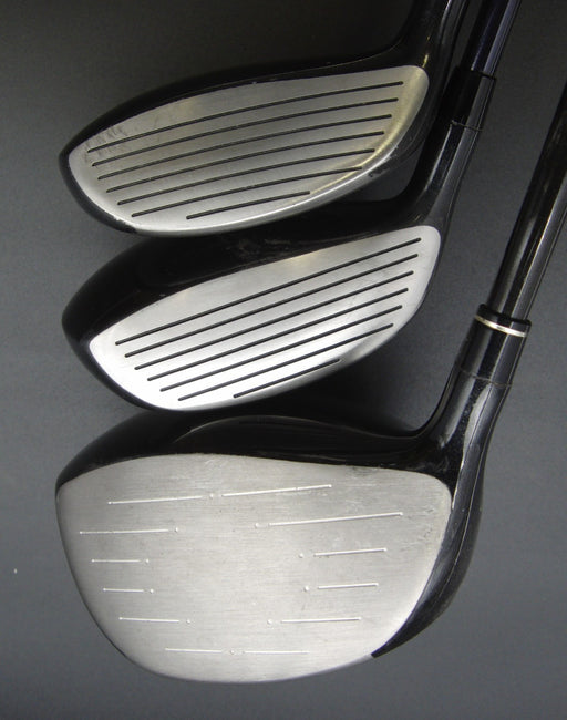 Set of 3 Birth Black Bullet 10° Driver & 4 + 7 Woods Stiff Graphite Shafts
