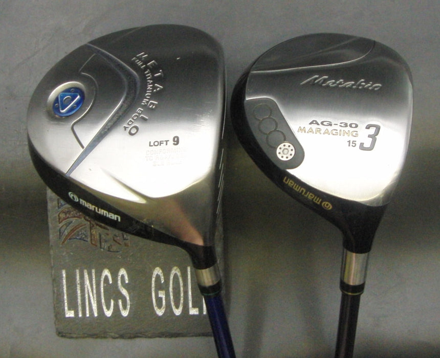 Set of 2 Maruman MetaBio 9° Driver & 15° 3 Wood Stiff/Regular Graphite Shafts