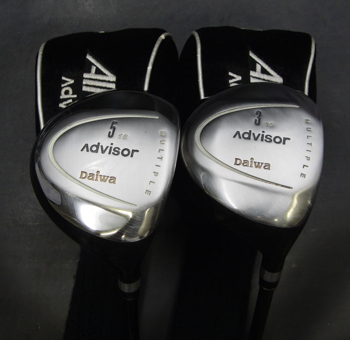 Set of 2 Daiwa Advisor 3+5 Woods Regular Graphite Shafts Daiwa Grips & HC