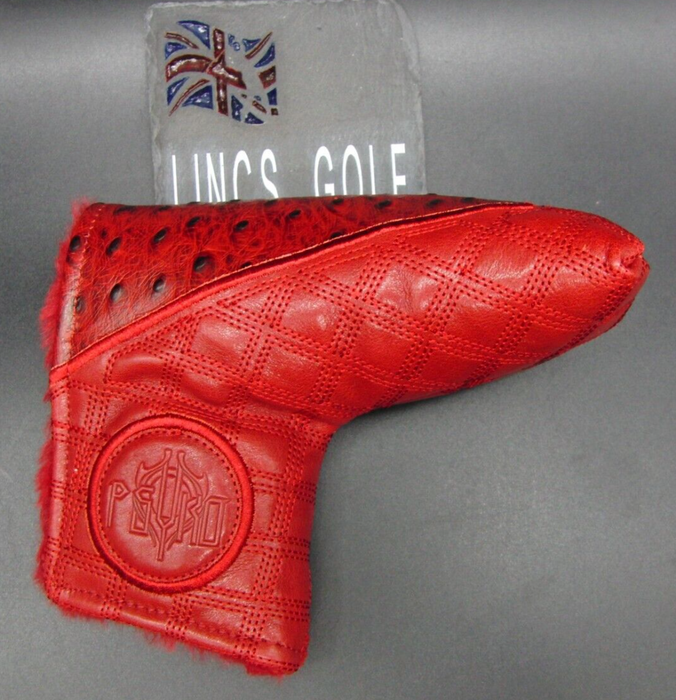 PSYKO GOLF Ostrich-Effect Quilted Genuine Leather Putter Embossed Head Cover