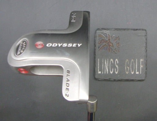 Odyssey White Steel 2-Ball Blade 2 Putter Steel Shaft 86cm Length Psyko Grip