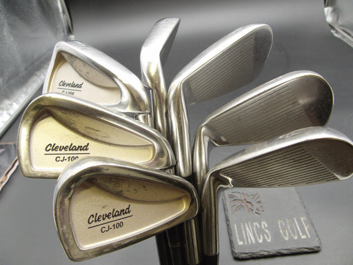 Set of 7x Cleveland CJ-100 Irons 4-PW Stiff Graphite Shafts Golf Pride Grips*