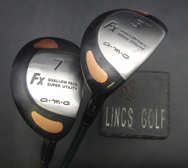 Set of 2 AMC Shallow Face FX 17° 5 + 23° 7 Hybrids Regular Graphite Shafts