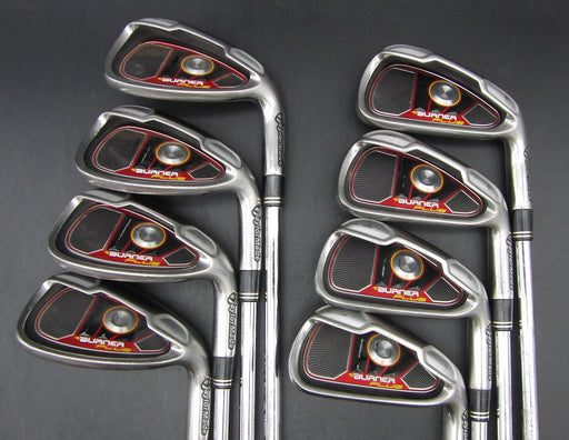 Set of 8x TaylorMade Burner Plus 4-PW + AW Irons Stiff Steel Shafts