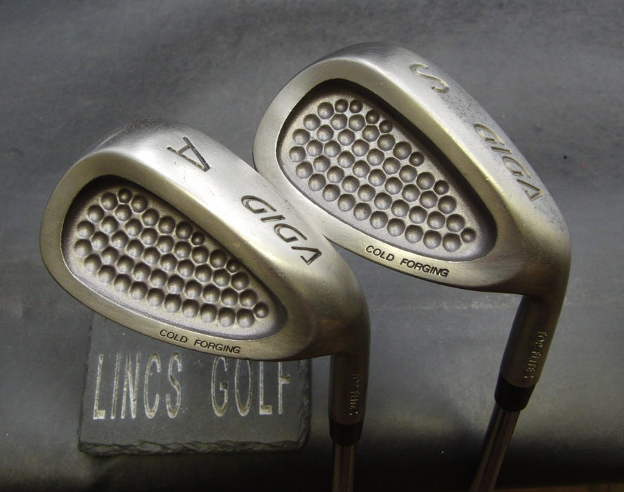 Set of 2 Top Flite Giga Sand+Gap Wedges Stiff Steel Shafts Lamkin/Balance Grips