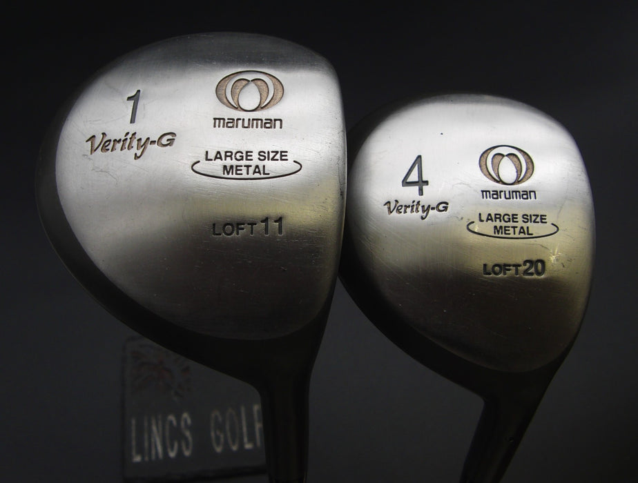 Set of 2 Maruman Verity-G Driver & 4 Wood Regular Steel Shafts Maruman Grips