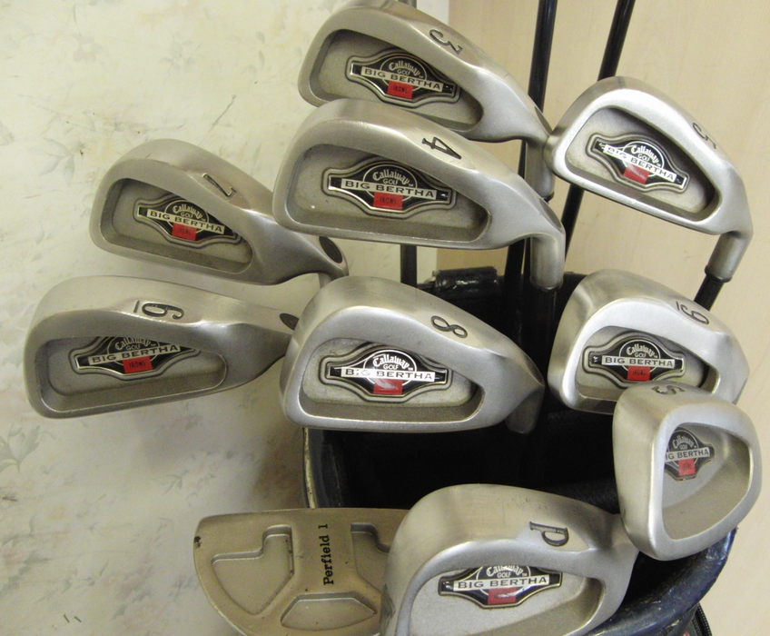 Set Of Big Betha Callaway 3-PW/SW Irons + 12 Callaway Driver + 3 + 4 Wood+Putter