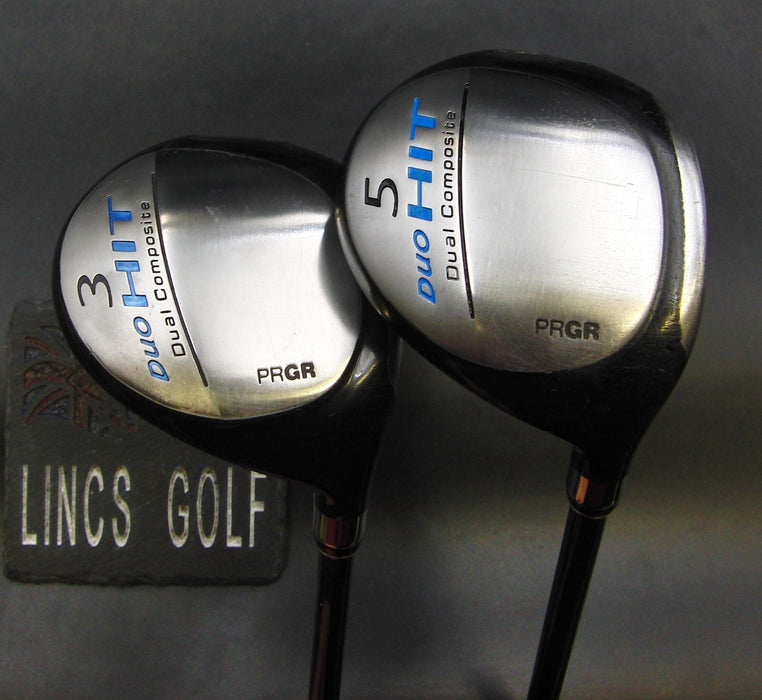 Set of 2 PRGR Duo Hit 3 & 5 Woods Regular/Extra Stiff Graphite Shafts*
