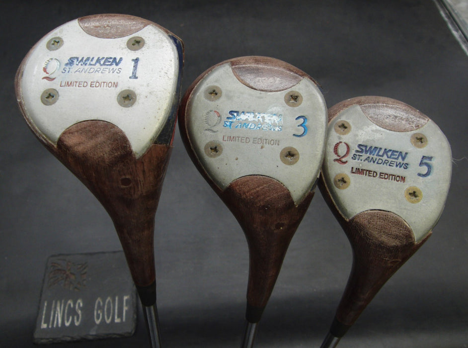 Set of 3 Swilken St.Andrews Driver & 3+5 Woods Regular Steel Shafts Swilken Grip