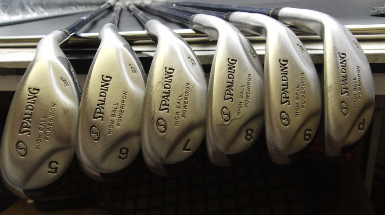 Set of 6x Spalding High Ball Irons 5-PW Regular Graphite Shafts Spalding Grips*