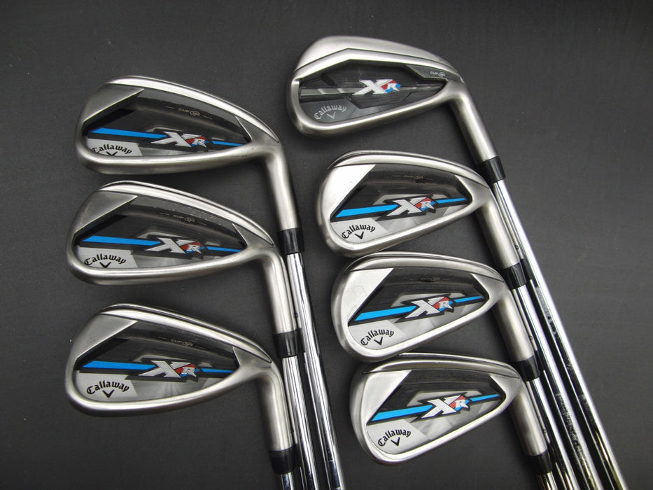 Set of 7x Callaway XR Irons 4-PW Stiff Steel Shafts GolfPride Grips*
