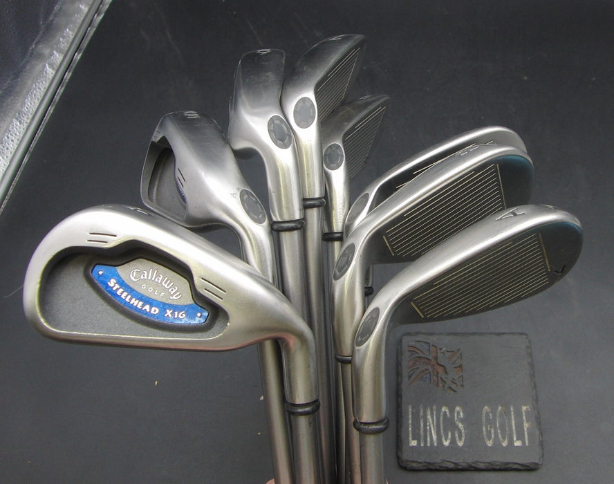 Set of 8x Callaway Steelhead X-16 4-PW + AW Irons Regular Graphite Shafts*