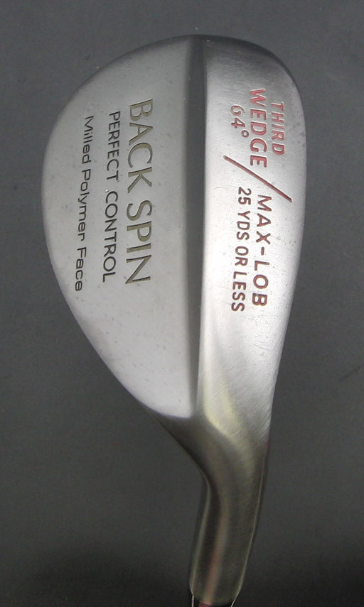 Back Spin Perfect Control 64° Lob Wedge Regular Graphite Shaft Black Grip