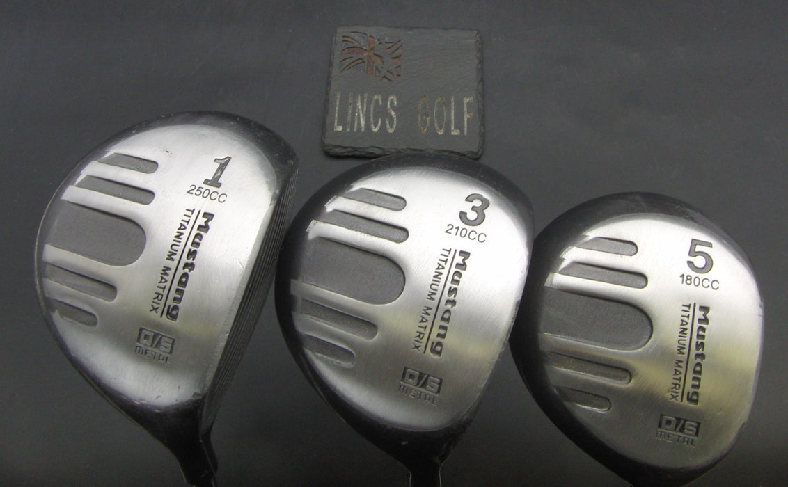 Set of 3 Mustang Titanium Matrix Driver + 3 Wood + 5 Wood Regular Steel Shafts