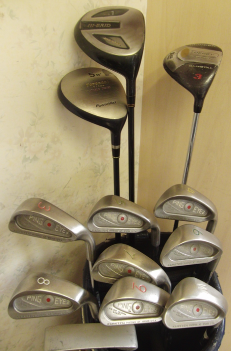 Set Of Ping Eye 2 Red Dot 3-PW Irons + Dunlop Driver + 3 + 5 Wood + Putter