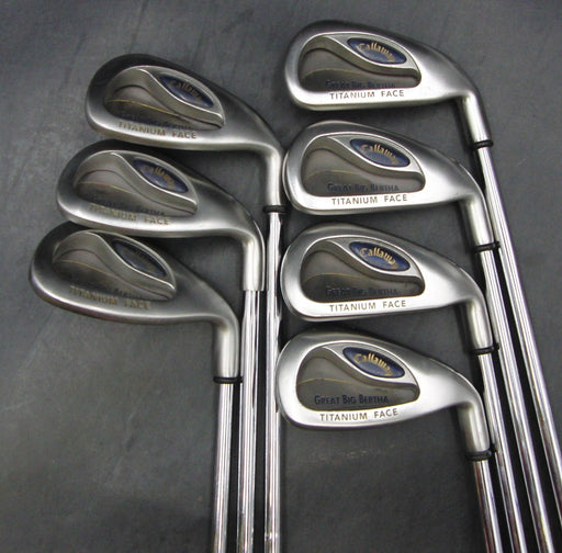 Set of 7 x Callaway Great Big Bertha Irons 5-SW Stiff Steel Shafts Mixed Grips*