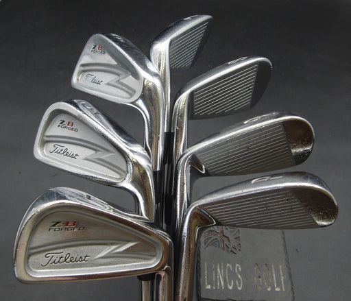 Set of 7x Titleist ZB Forged Irons 4-PW Stiff Steel Shafts Iomic Grips