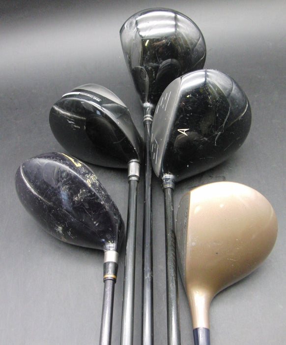 Set of 5x Multi Brands Drivers Regular & Stiff Graphite Shafts Black Grips
