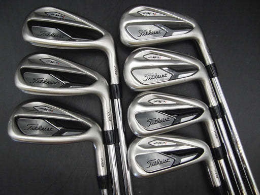 Set of 7x Titleist AP1 718 4-PW Irons Stiff Steel Shafts Iomic Grips