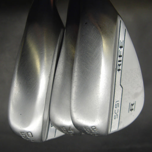Set of 3 Rife SCS1 50, 54 & 58 Wedges Regular Steel Shafts Champkey Grips