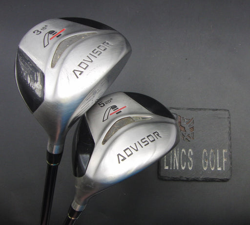 Set of 2 Daiwa Advisor 15° 3+20° 5 Woods Stiff Graphite Shafts Advisor Grips
