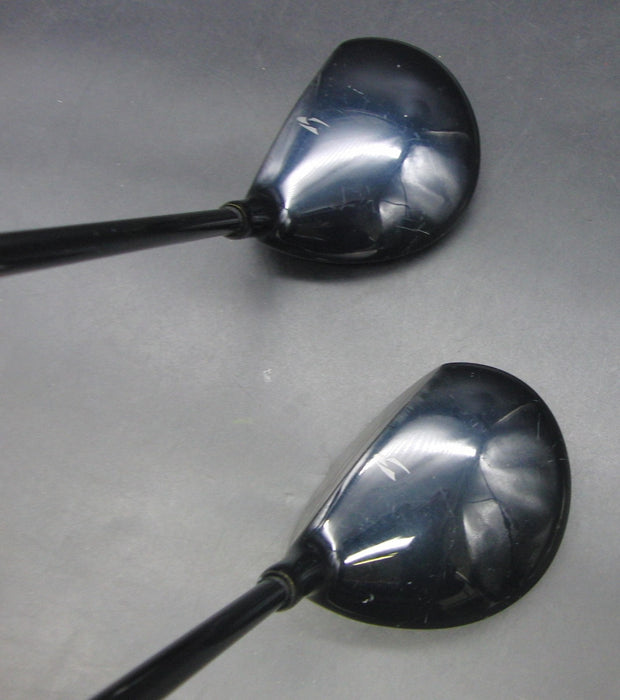 Set of 2 PRGR Speed Hit Splash Sole 3+5 Woods Regular Graphite Shafts PRGR Grips